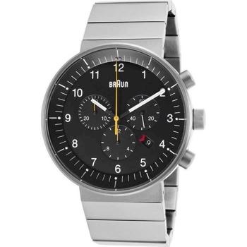 Prestige mat rustfri stål quartz med chronograph Herre ur fra Braun, BN0095BKSLBTG